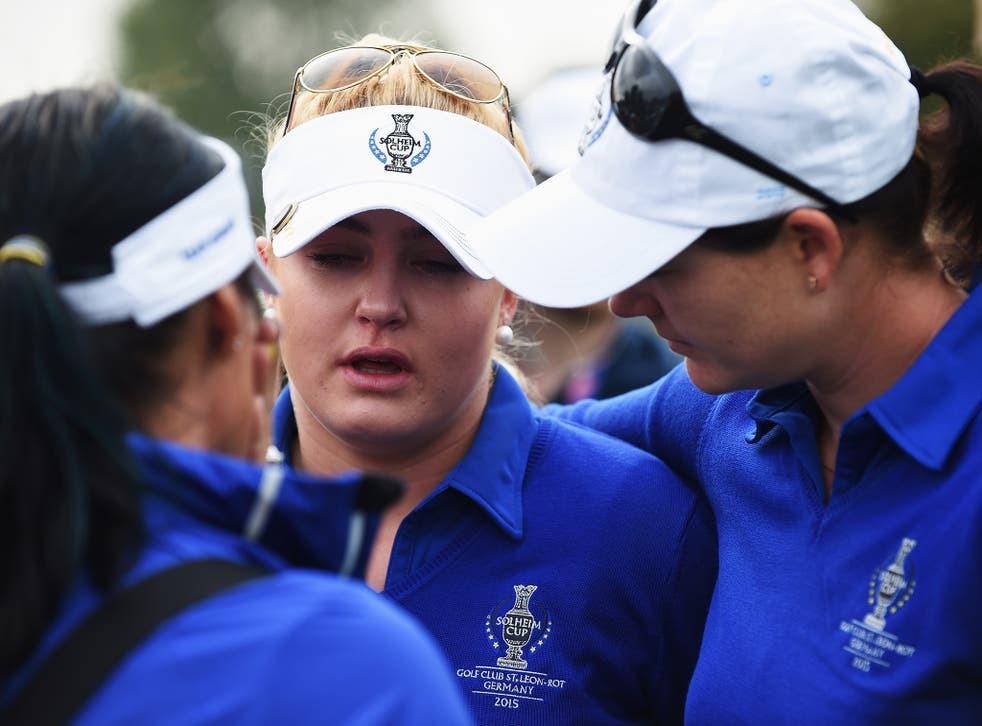 Europe's Charley Hull was in tears after the 17th hole controversy