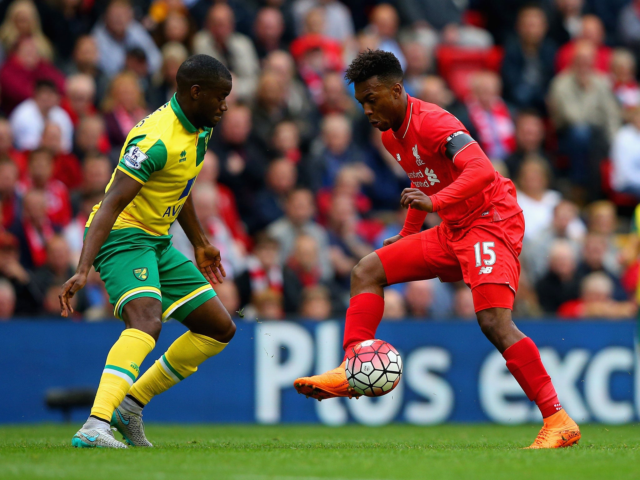 Daniel Sturridge in action against Norwich