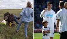 Ronaldo walks out with 'tripped-up' Syrian refugee boy