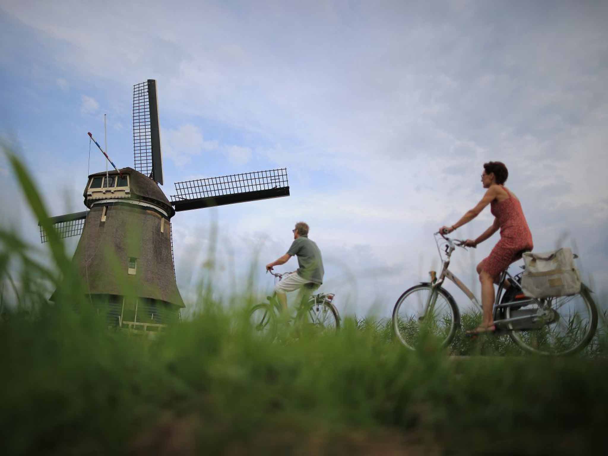 Cyclists make their way through the city streets on 11 May 2009 in Amsterdam, Netherlands. 