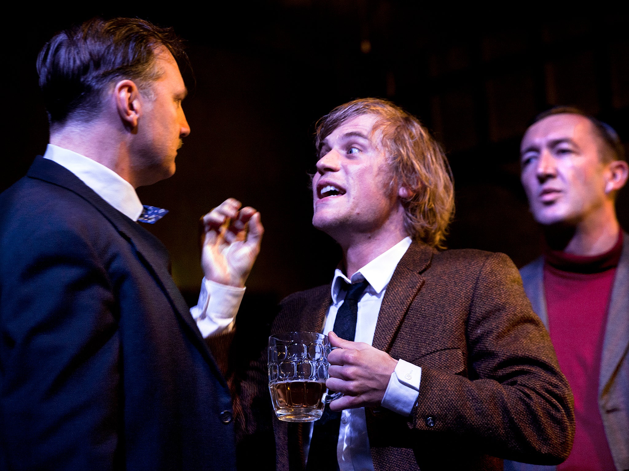 David Morrissey (Harry), Johnny Flynn (Mooney) and Ralph Ineson (Inspector Fry) in Hangmen