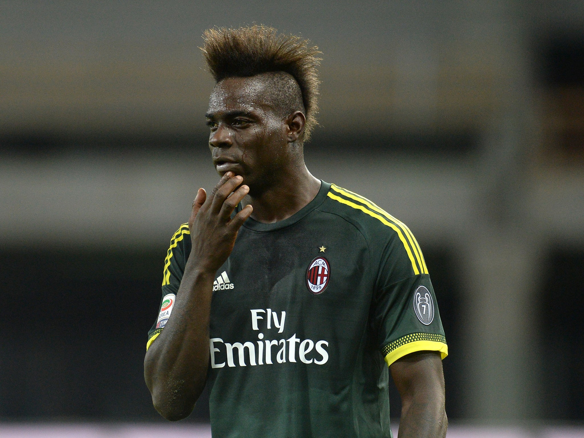 Mario Balotelli in action for Milan against Udinese