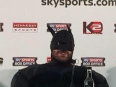 Fury dresses as Batman for world heavyweight title press conference