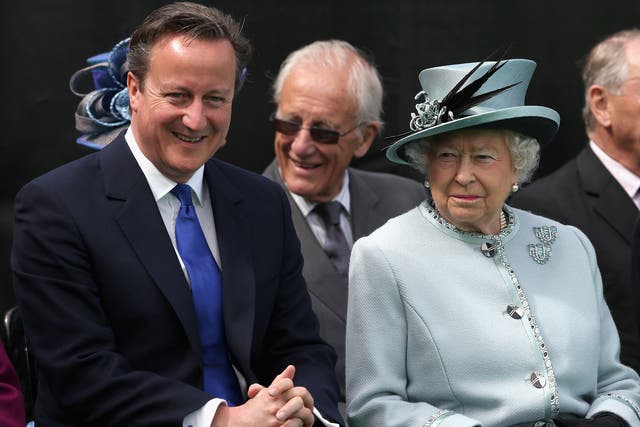 David Cameron with the Queen at a Magna Carta commemoration event earlier this year