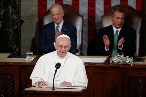 The pope called for an end to political division