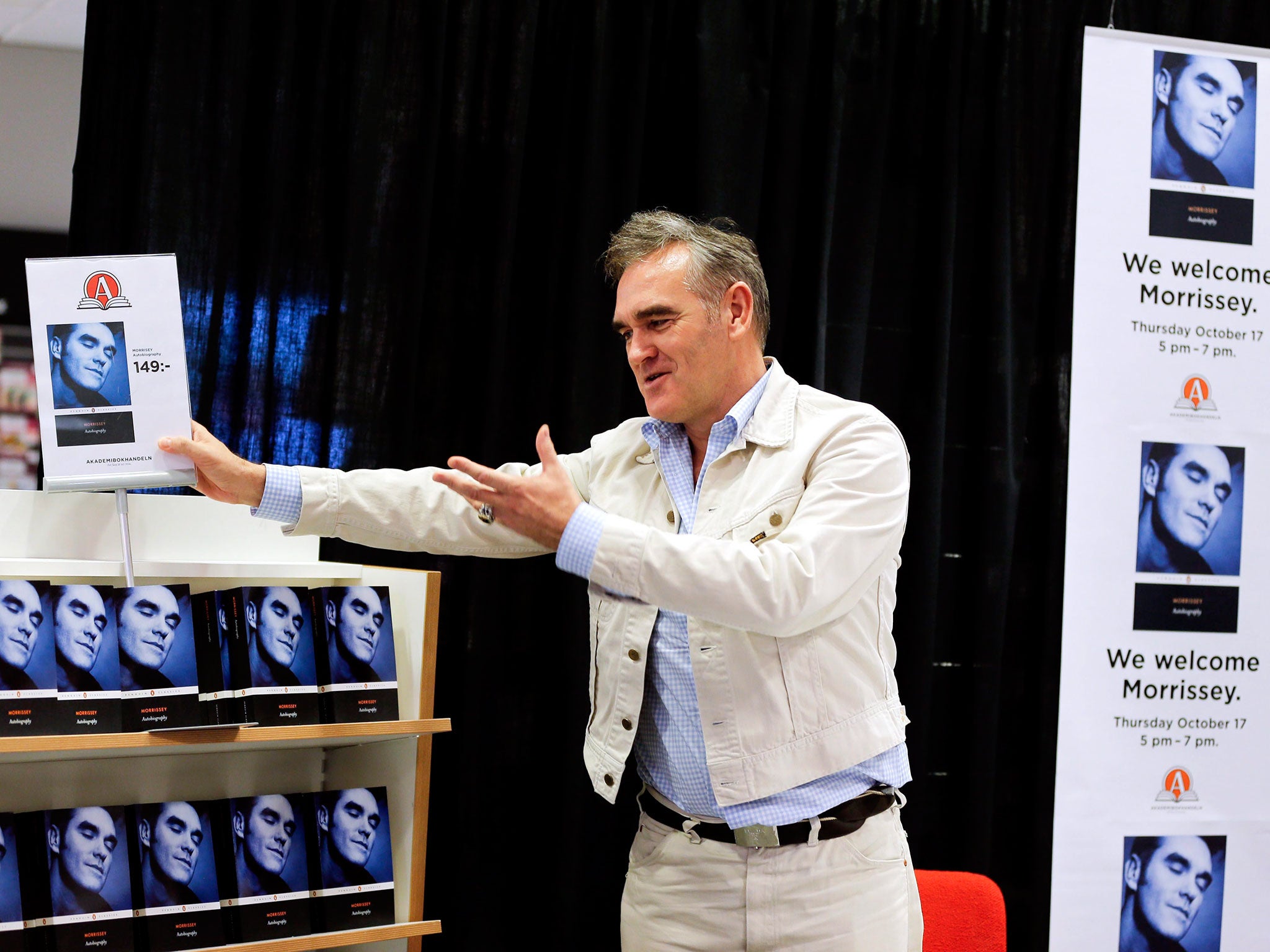 Morrissey at a launch for his previous book, 'Autobiography'