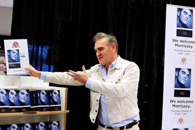 Morrissey at a launch for his previous book, 'Autobiography'