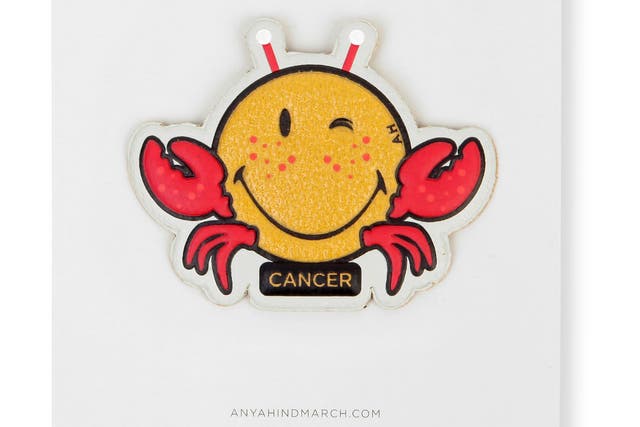 Cancer sticker, £45, Anya Hindmarch, selfridges.com