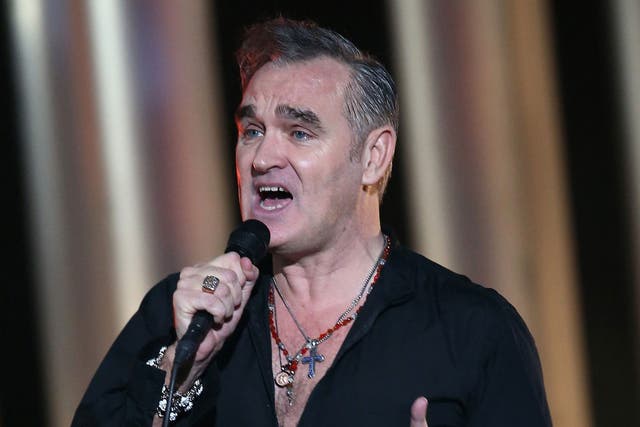Morrissey performing on stage during the 20th annual Nobel Peace Prize Concert