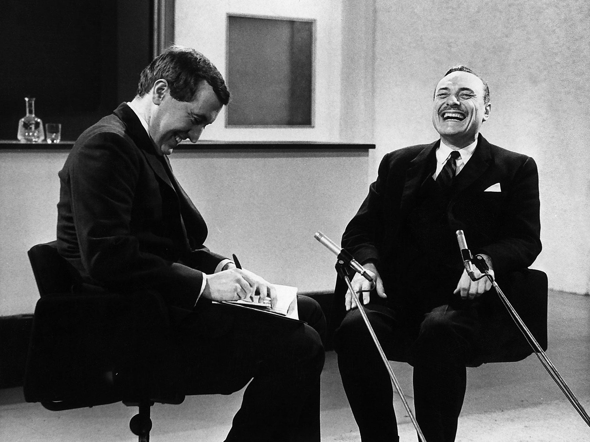 Giant wave of energy: David Frost, left, with Enoch Powell