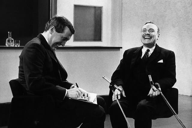 Giant wave of energy: David Frost, left, with Enoch Powell