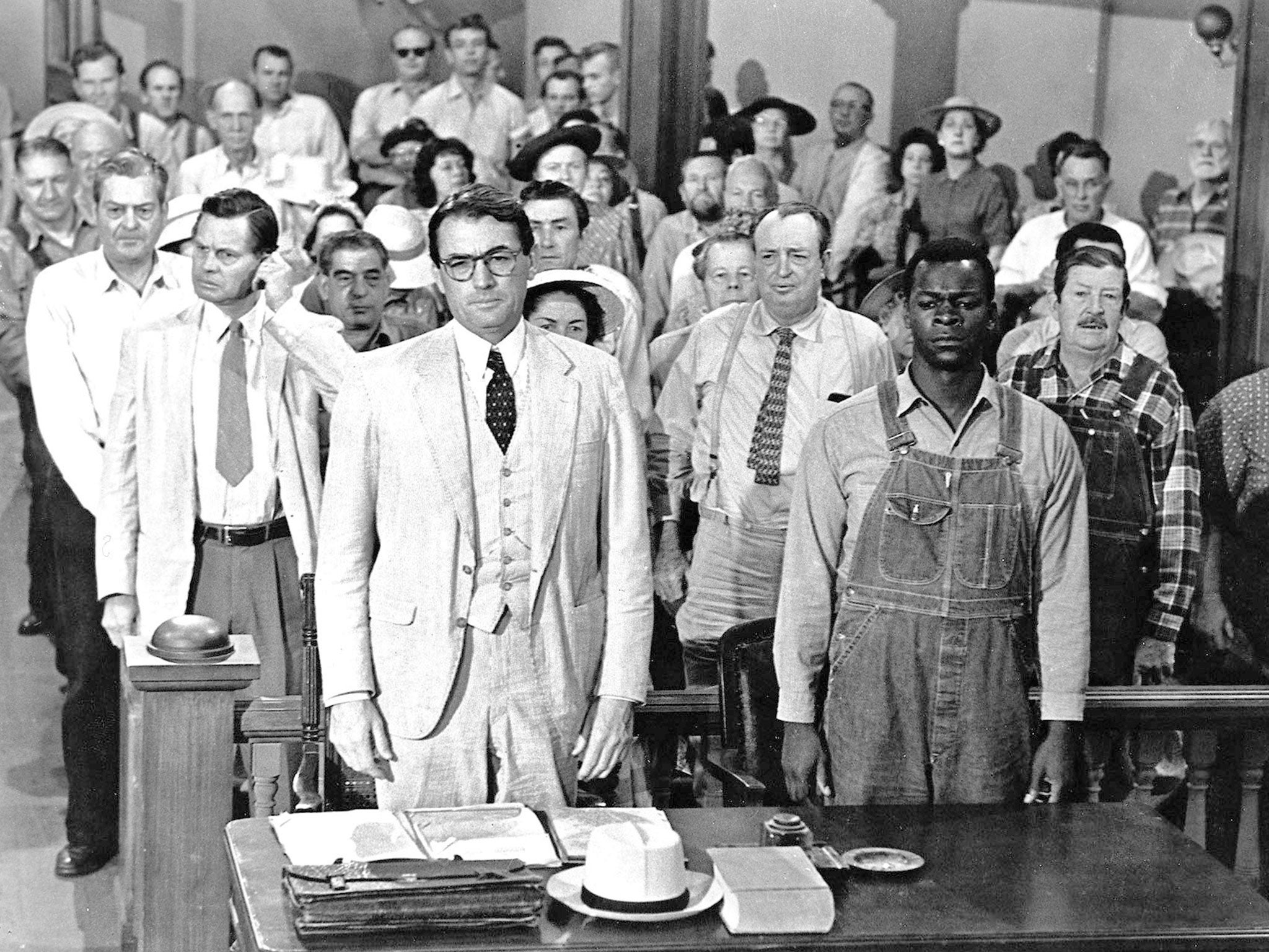 Hero-lawyer: Gregory Peck, as Atticus Finch in the 1962 film adaptation of ‘To Kill a Mockingbird’