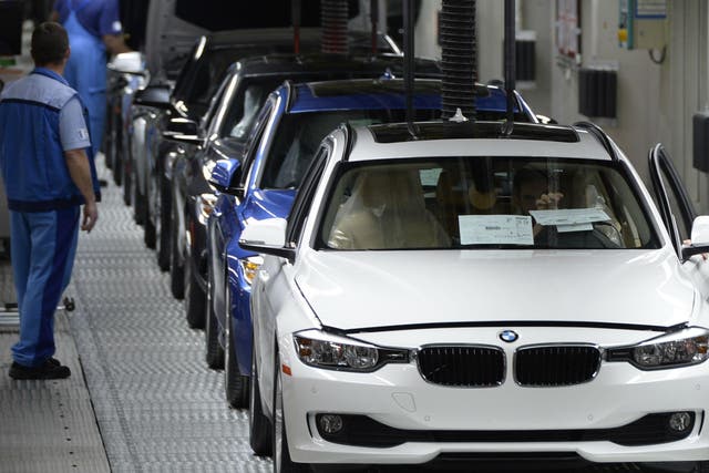 BMW shares slumped by as much as 8 per cent