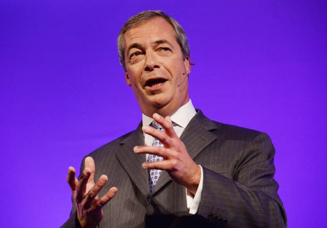 Nigel Farage makes his keynote speech at the Ukip party conference in Doncaster