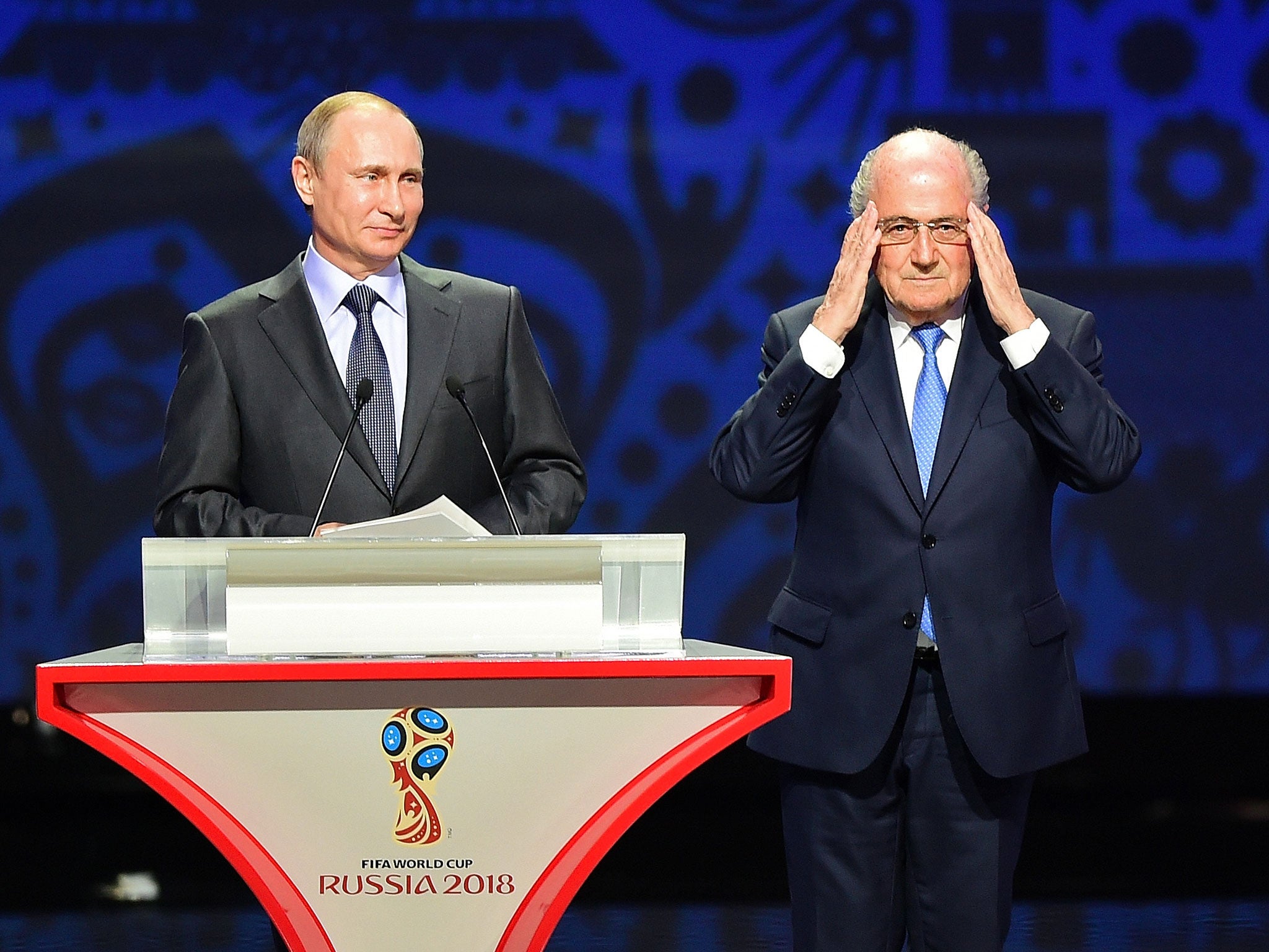 Russia president Vladimir Putin (left) and Fifa president Sepp Blatter