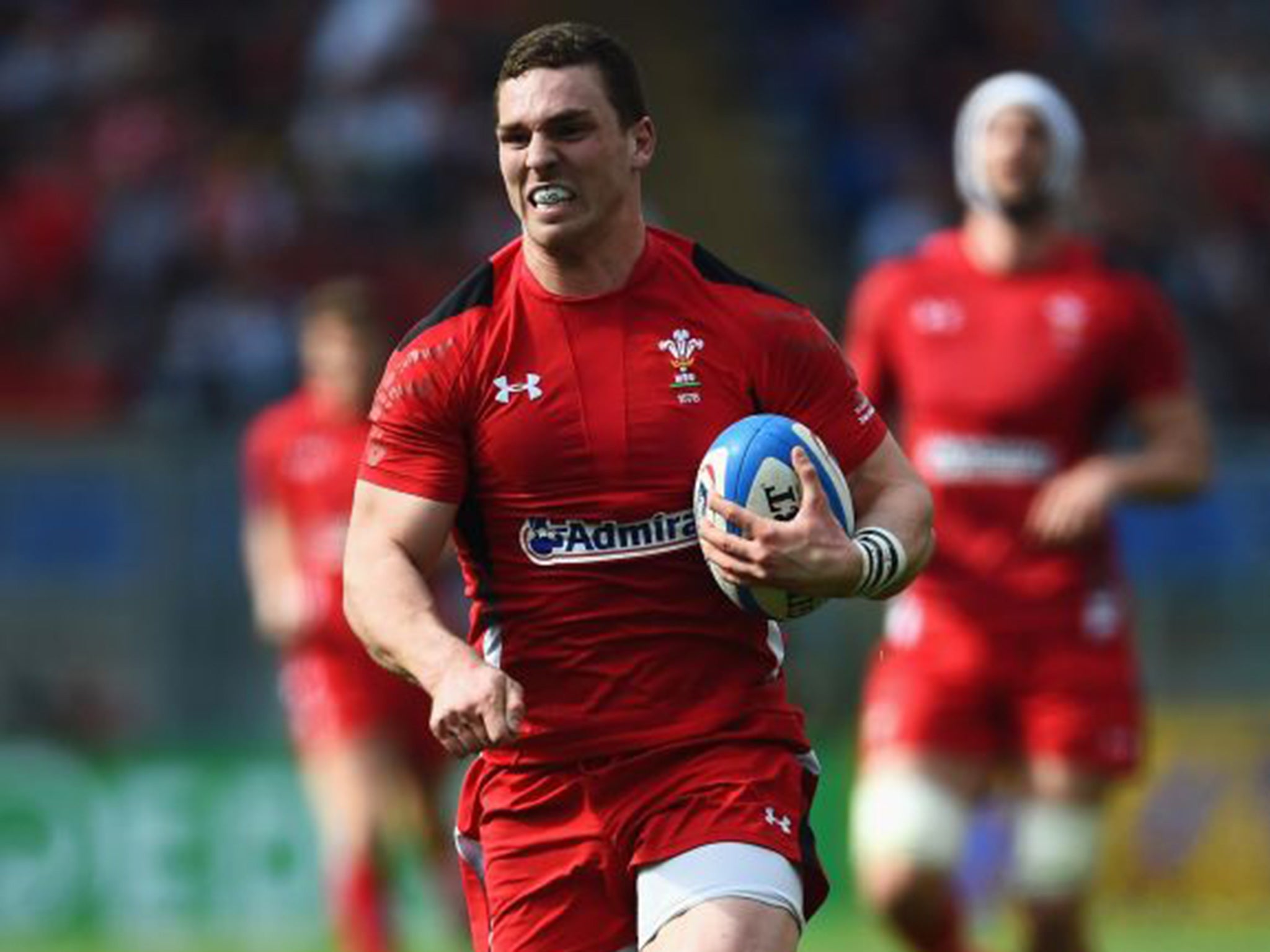 George North on the ball for Wales