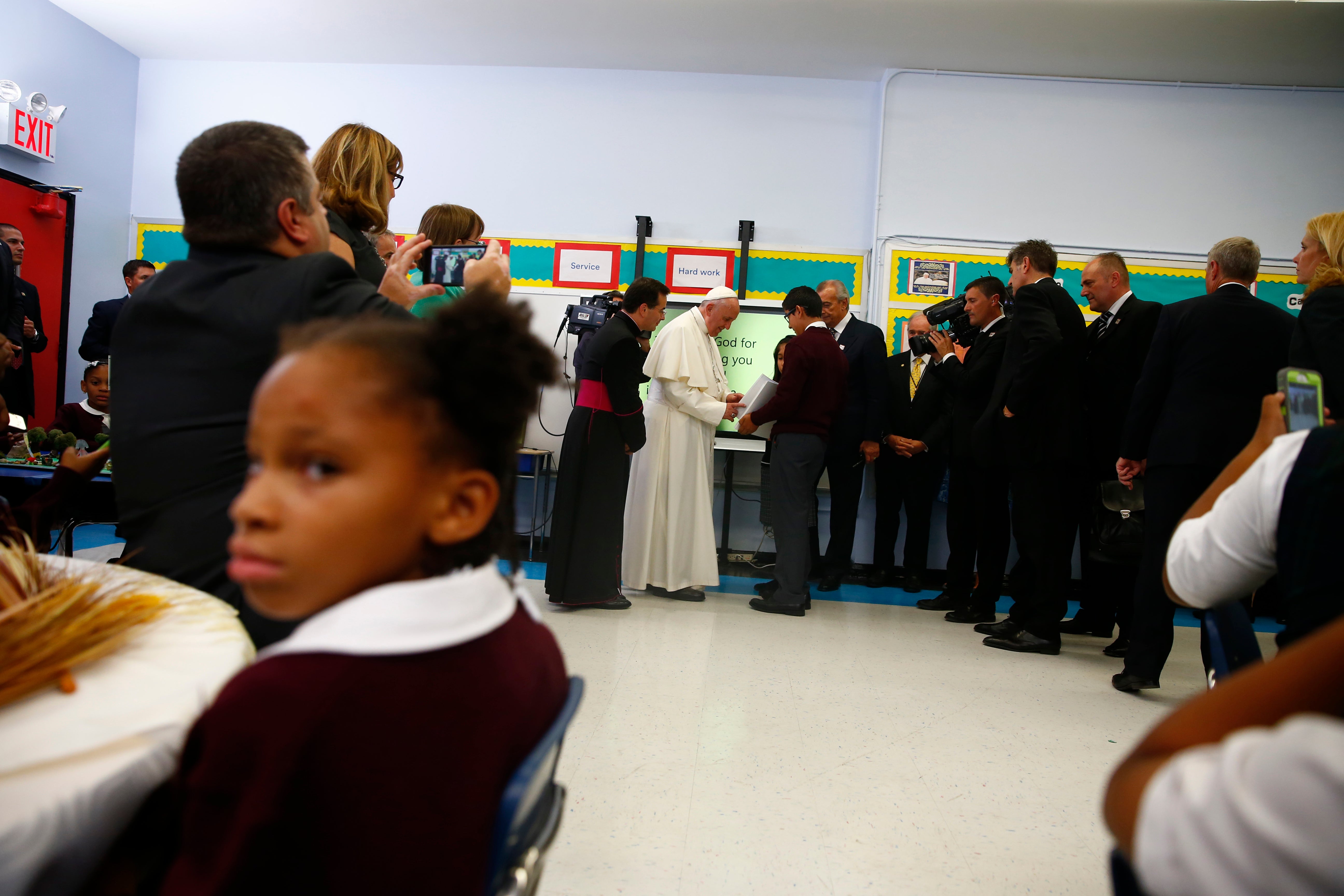 Pope Francis visits Our Lady Queen of Angels.