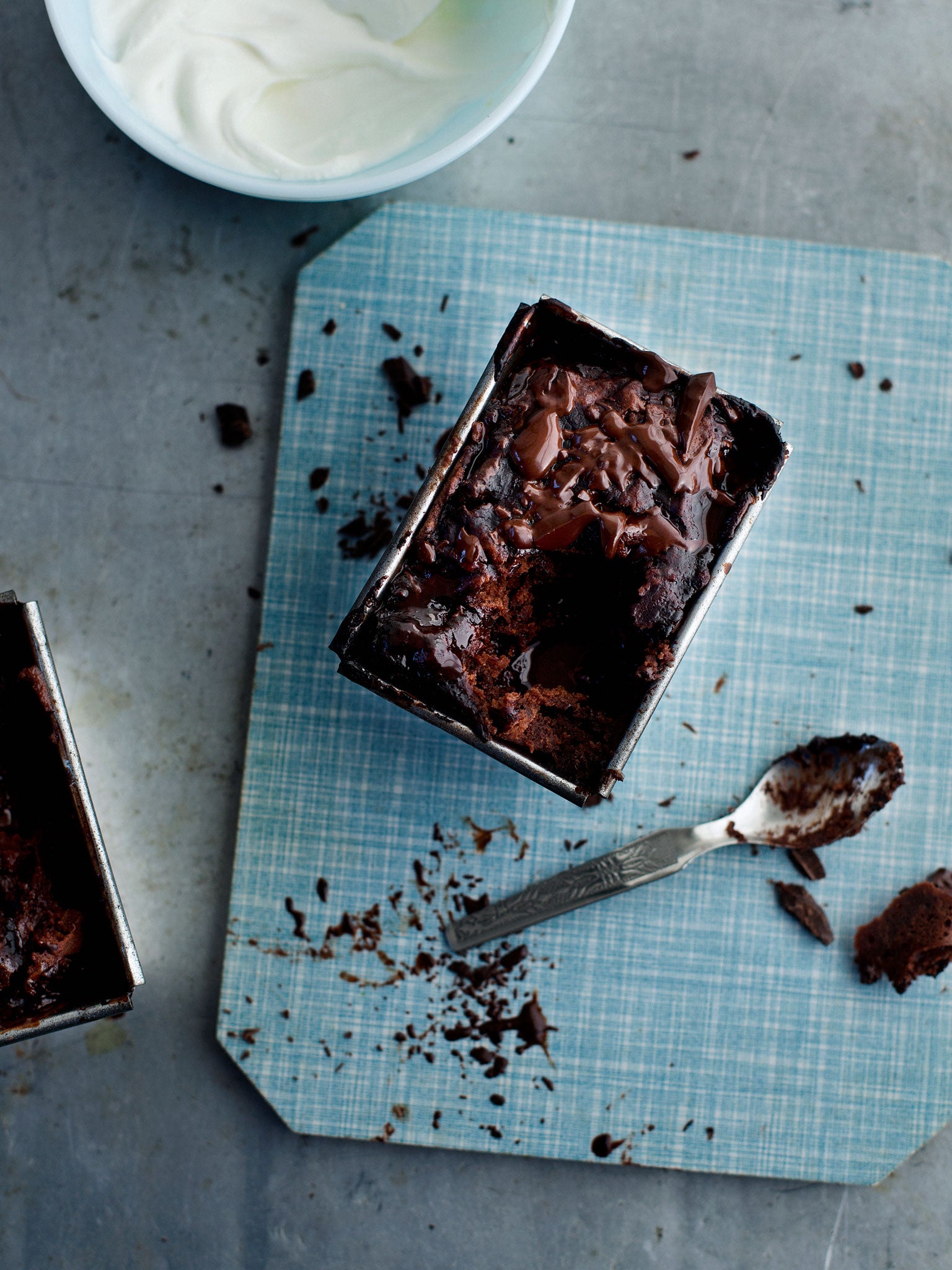 Crowd-pleaser: Chocolate and yoghurt puddings Laura Edwards