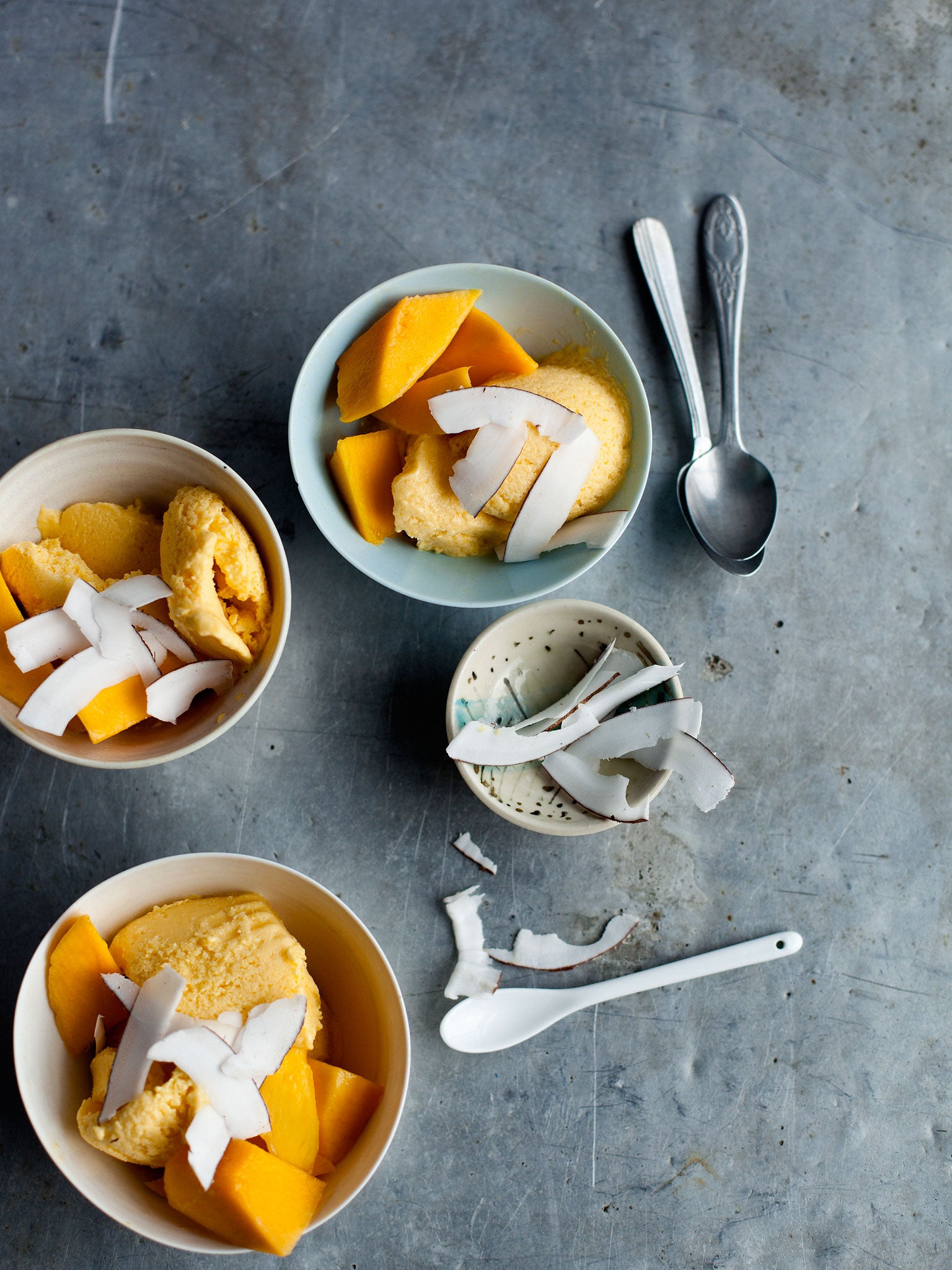 Mango and yoghurt ice is a cheat’s way of making ice cream Laura Edwards