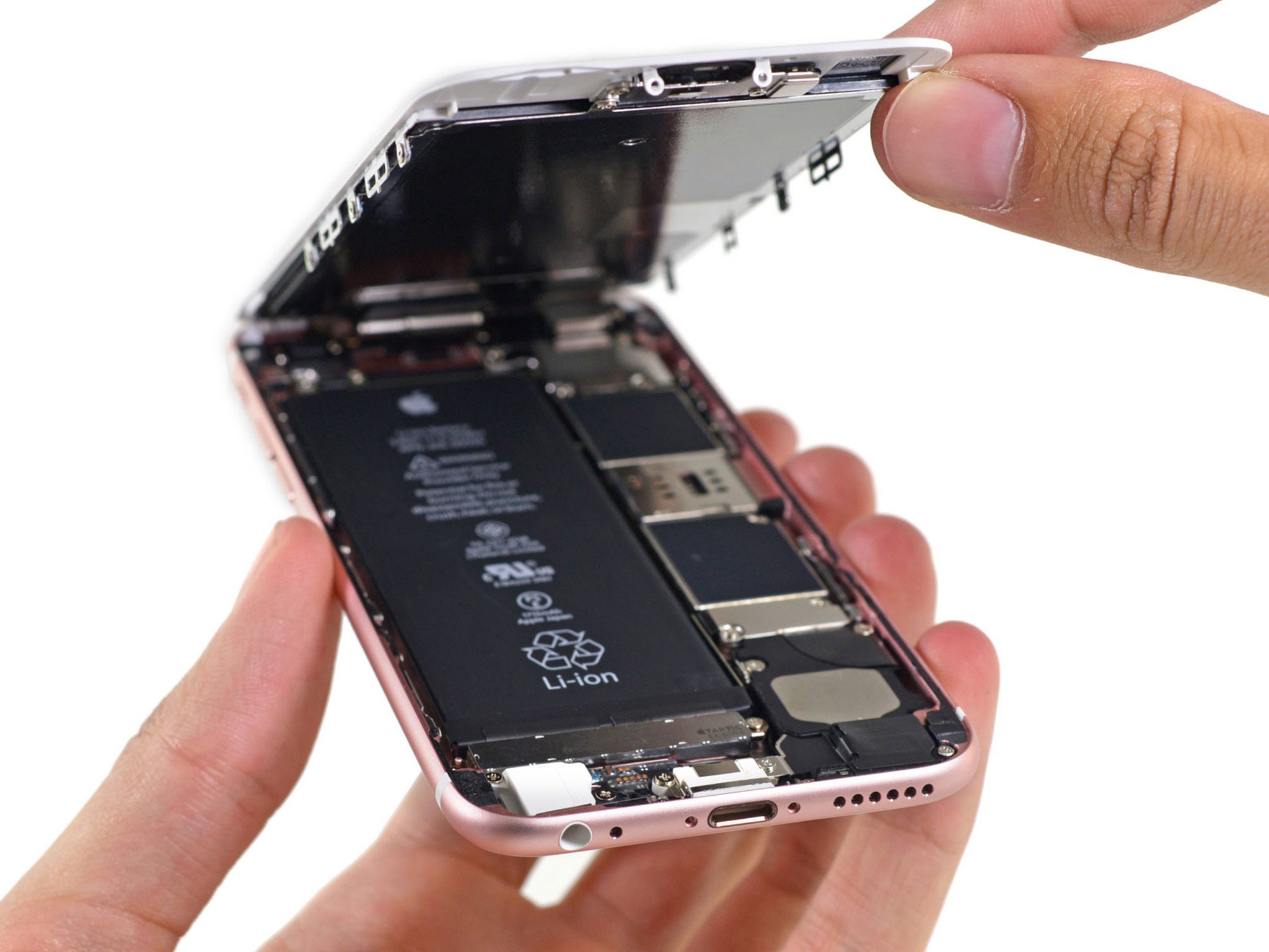A photo from iFixit's teardown of the iPhone 6s