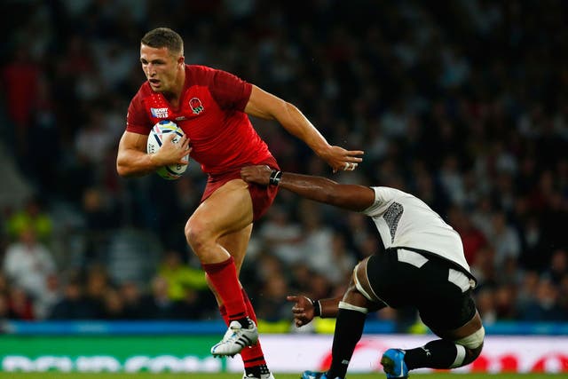 Sam Burgess in action for England against Fiji