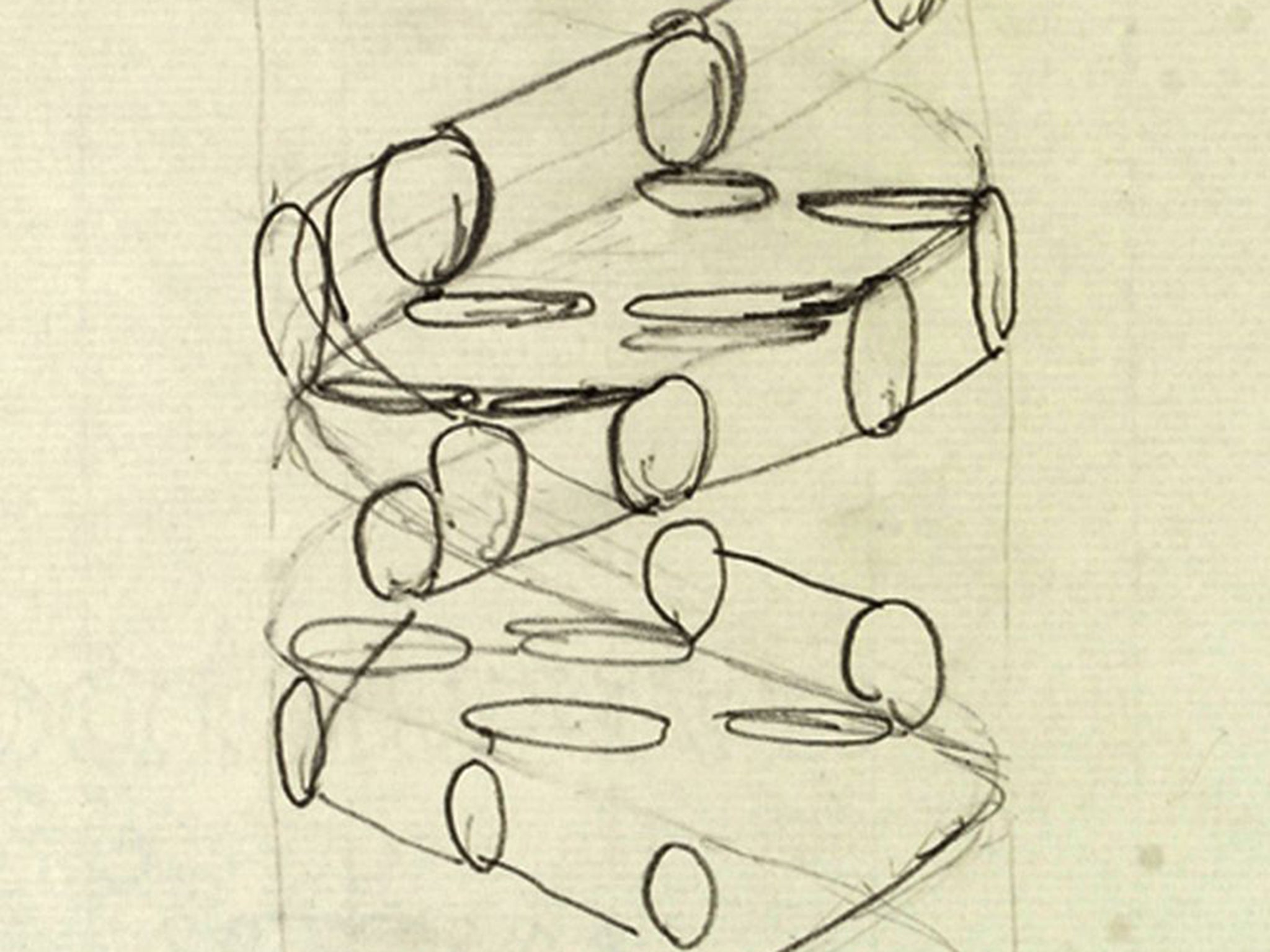 Francis Crick’s 1953 sketch of the structure of DNA