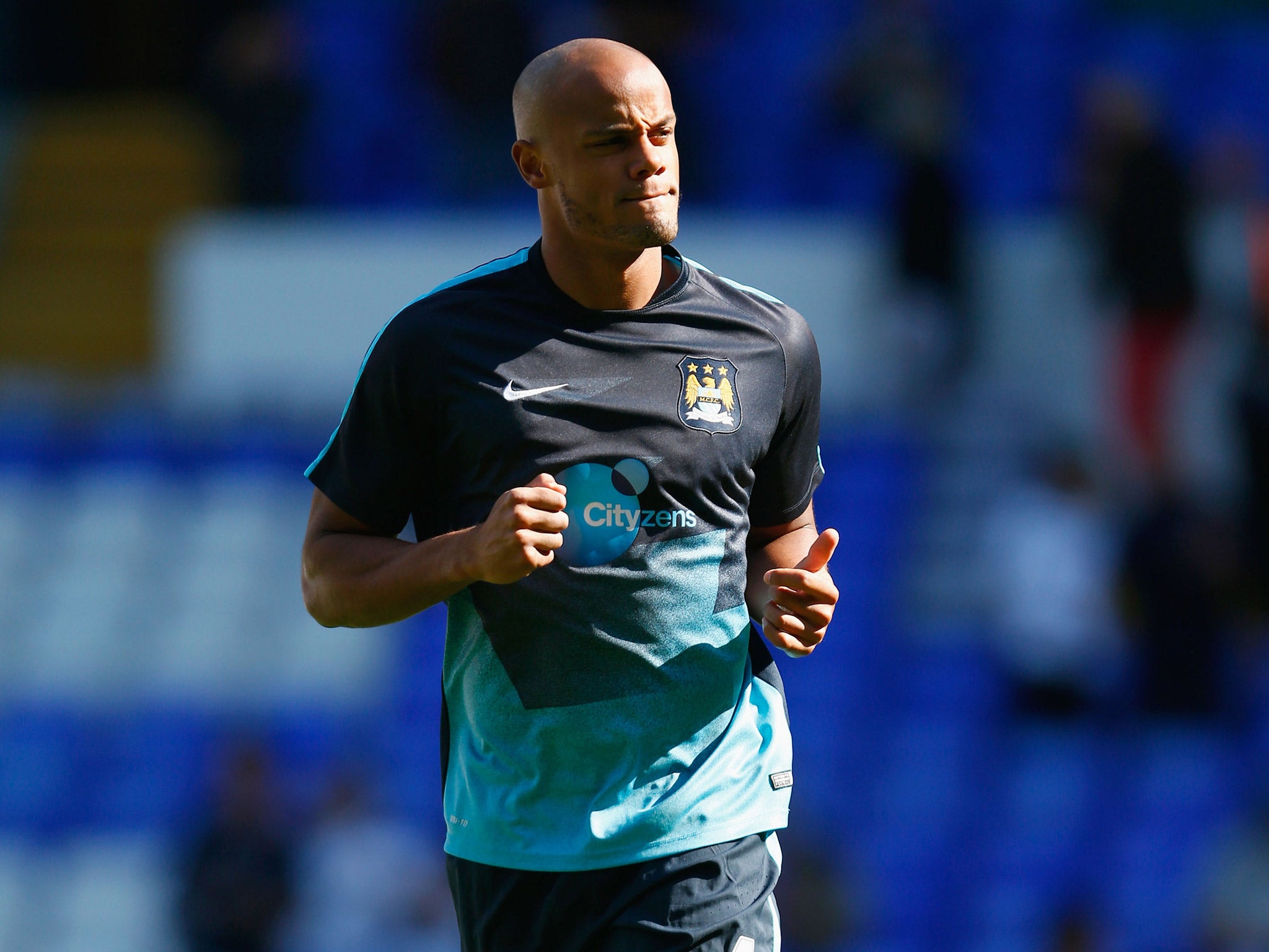 Kompany injured his calf in the warm-up prior to the Tottenham defeat