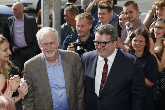Jeremy Corbyn with his deputy Tom Watson at the Labour Party Conference in Brighton. The new leader seems to be resolving his dilemma, over whether he should choose pragmatism or authenticity, by settling on the side of pragmatism