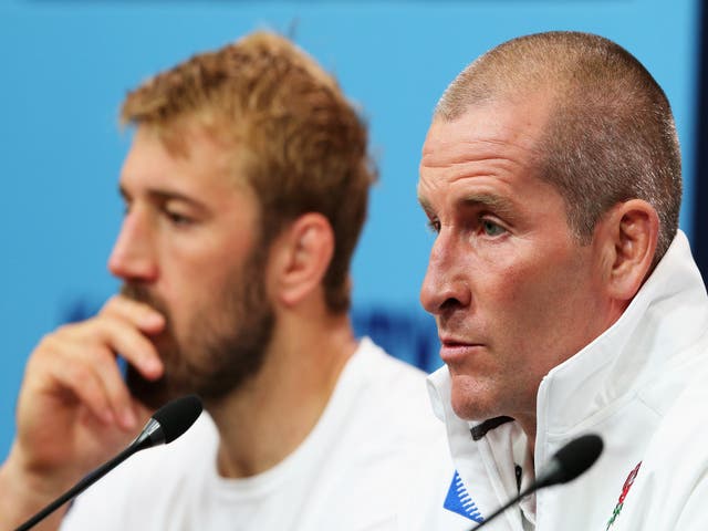 Chris Robshaw and Stuart Lancaster in the post-match press conference