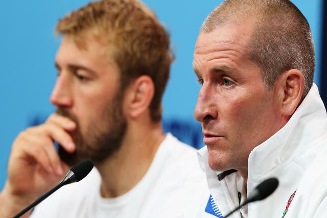 Chris Robshaw and Stuart Lancaster in the post-match press conference