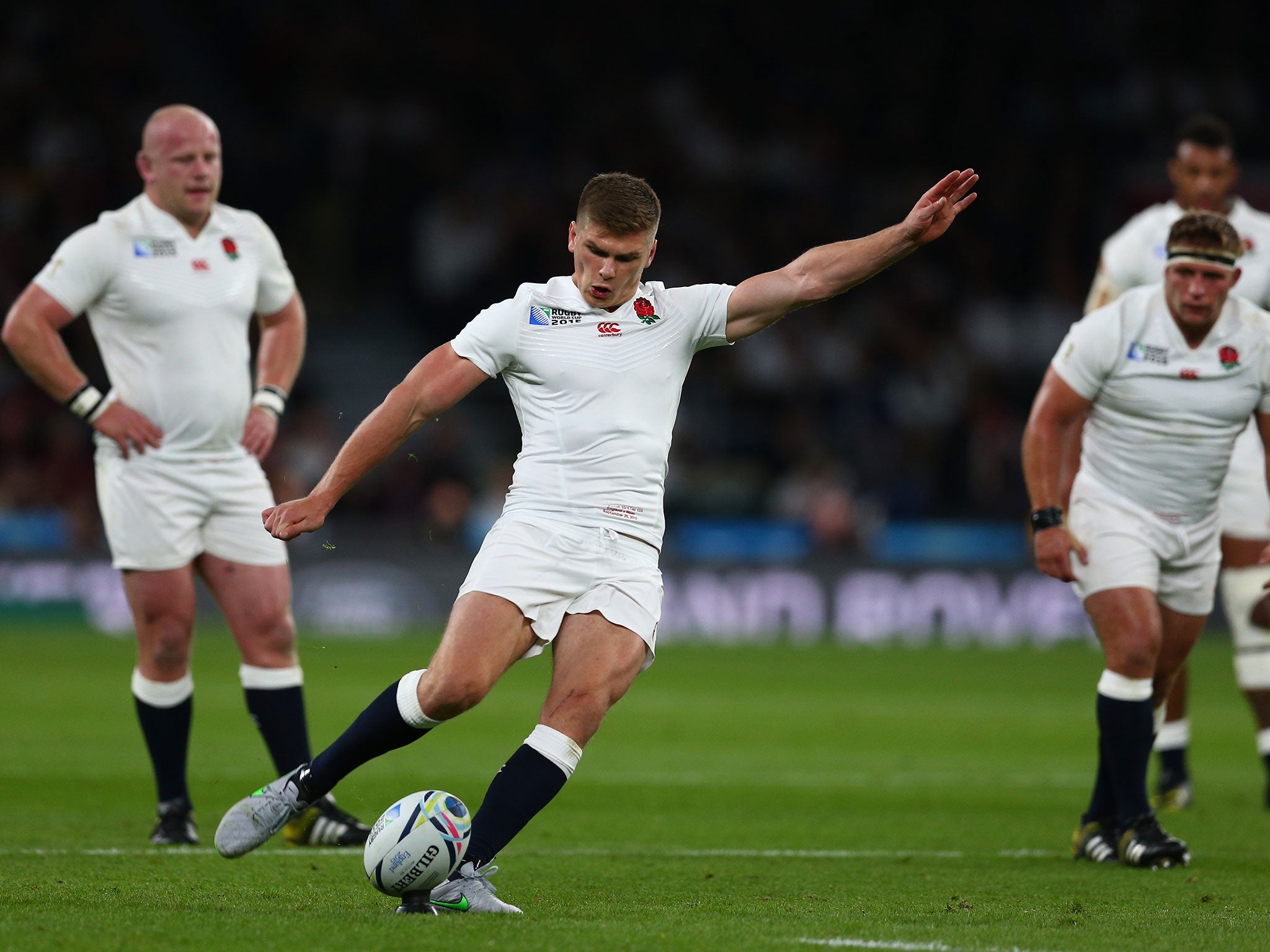 Owen Farrell kicked five penalties and a conversion as well as a drop-goal