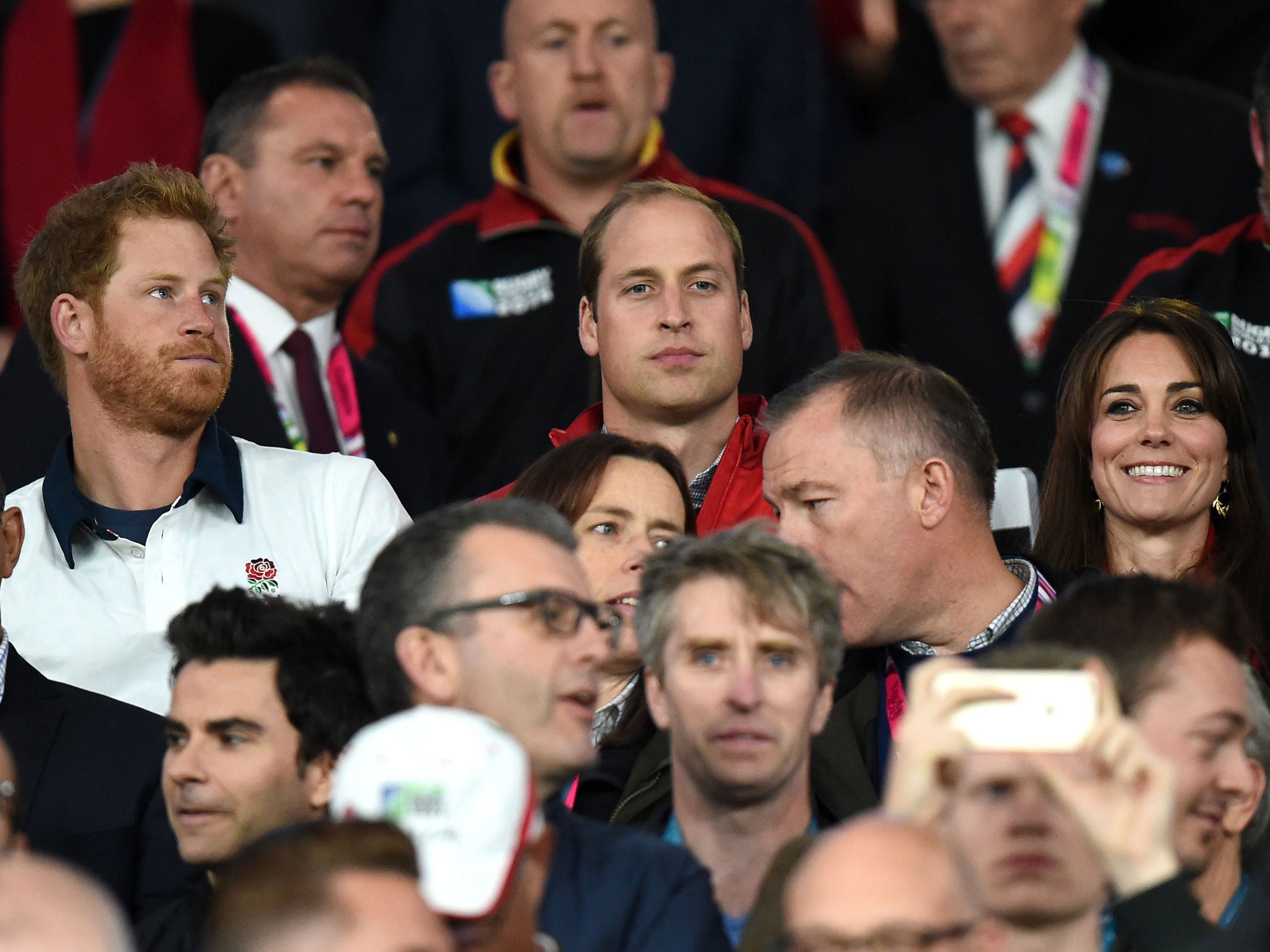 The three watched England vs Wales at Twickenham