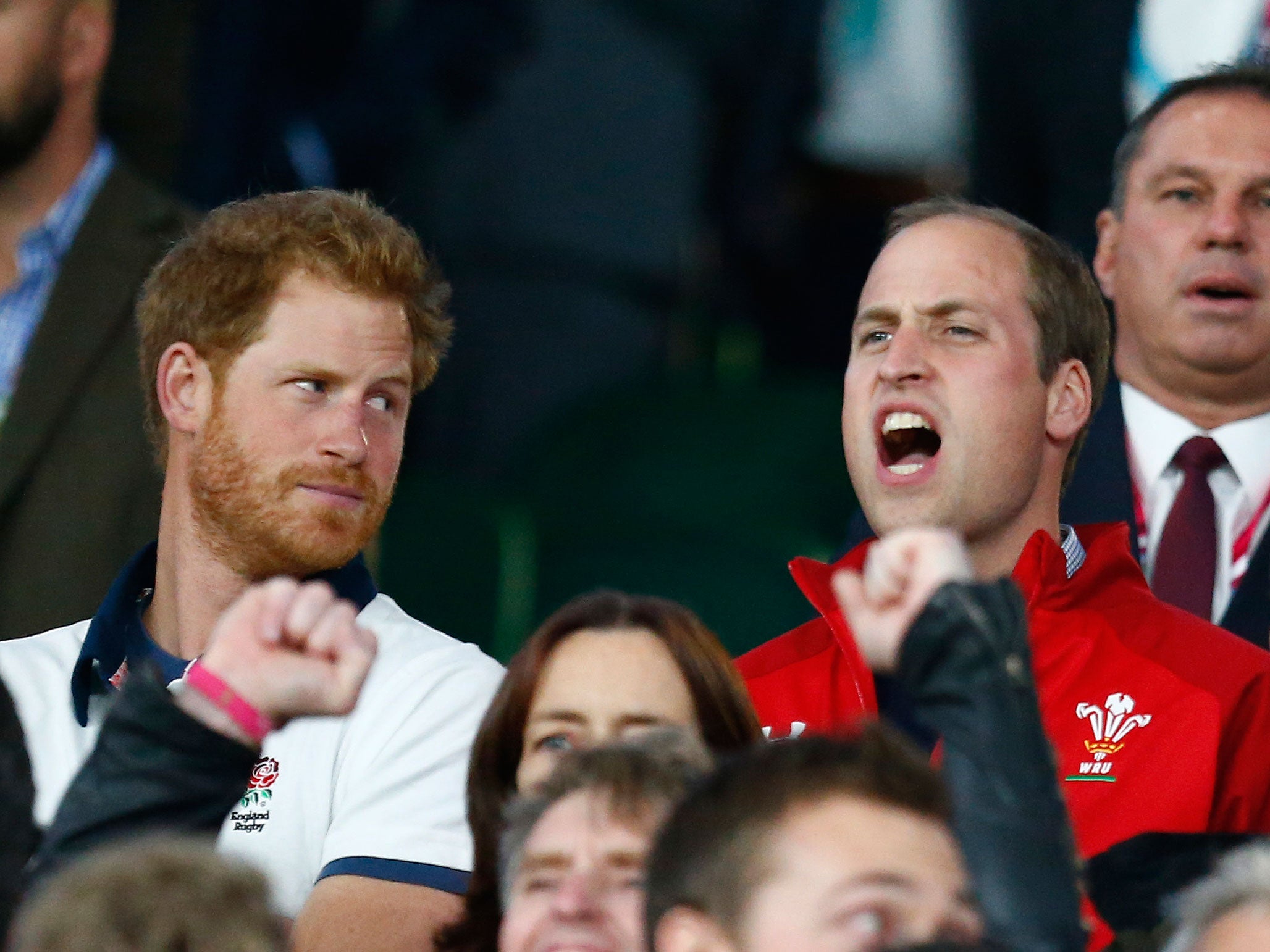 Prince Harry seemed unimpressed with Prince William during the match