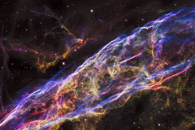 A section of the Veil Nebula captured by the Hubble space telescope