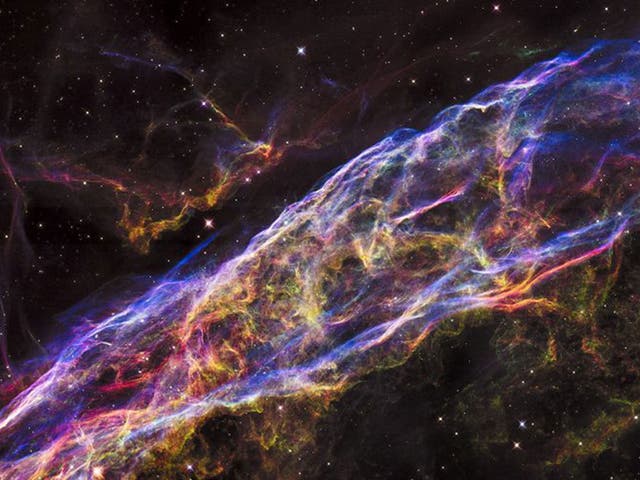 A section of the Veil Nebula captured by the Hubble space telescope