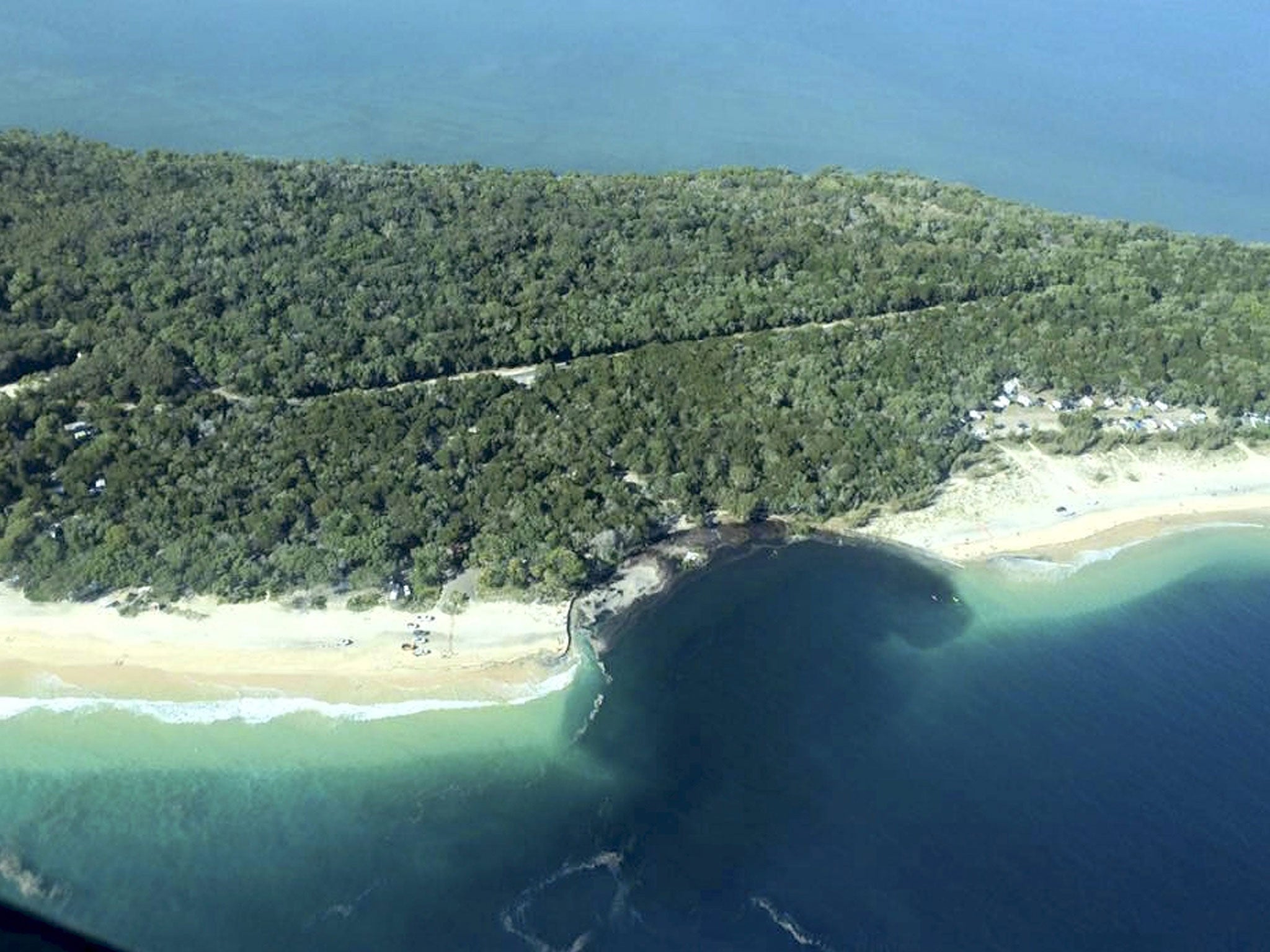 A huge sinkhole which opened up at MV Beagle Campground, north of Queensland's Rainbow Beach, at Inskip Point, Australia, 27 September 2015