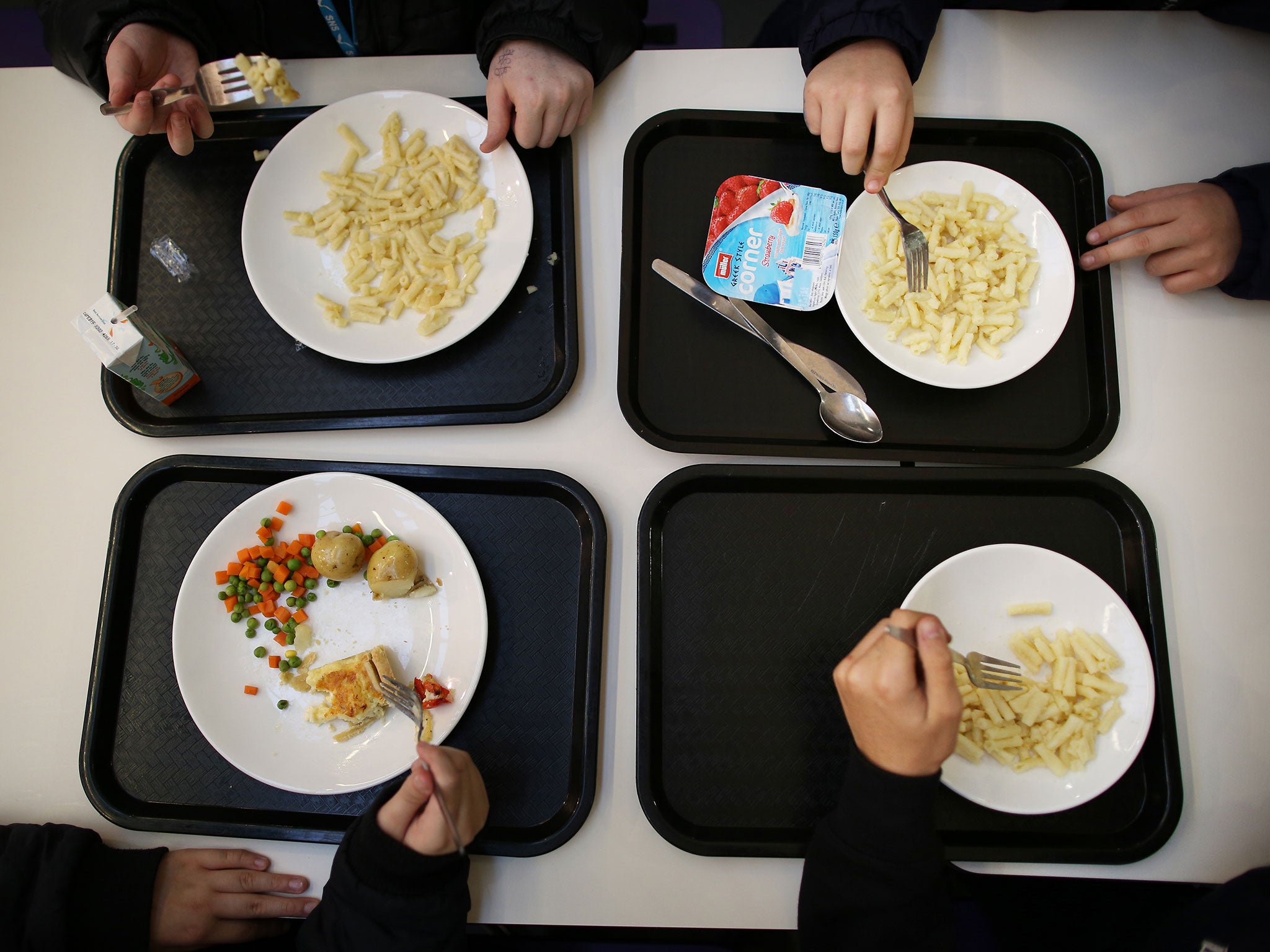 Children at a school in France were forced to wear discs at lunchtime