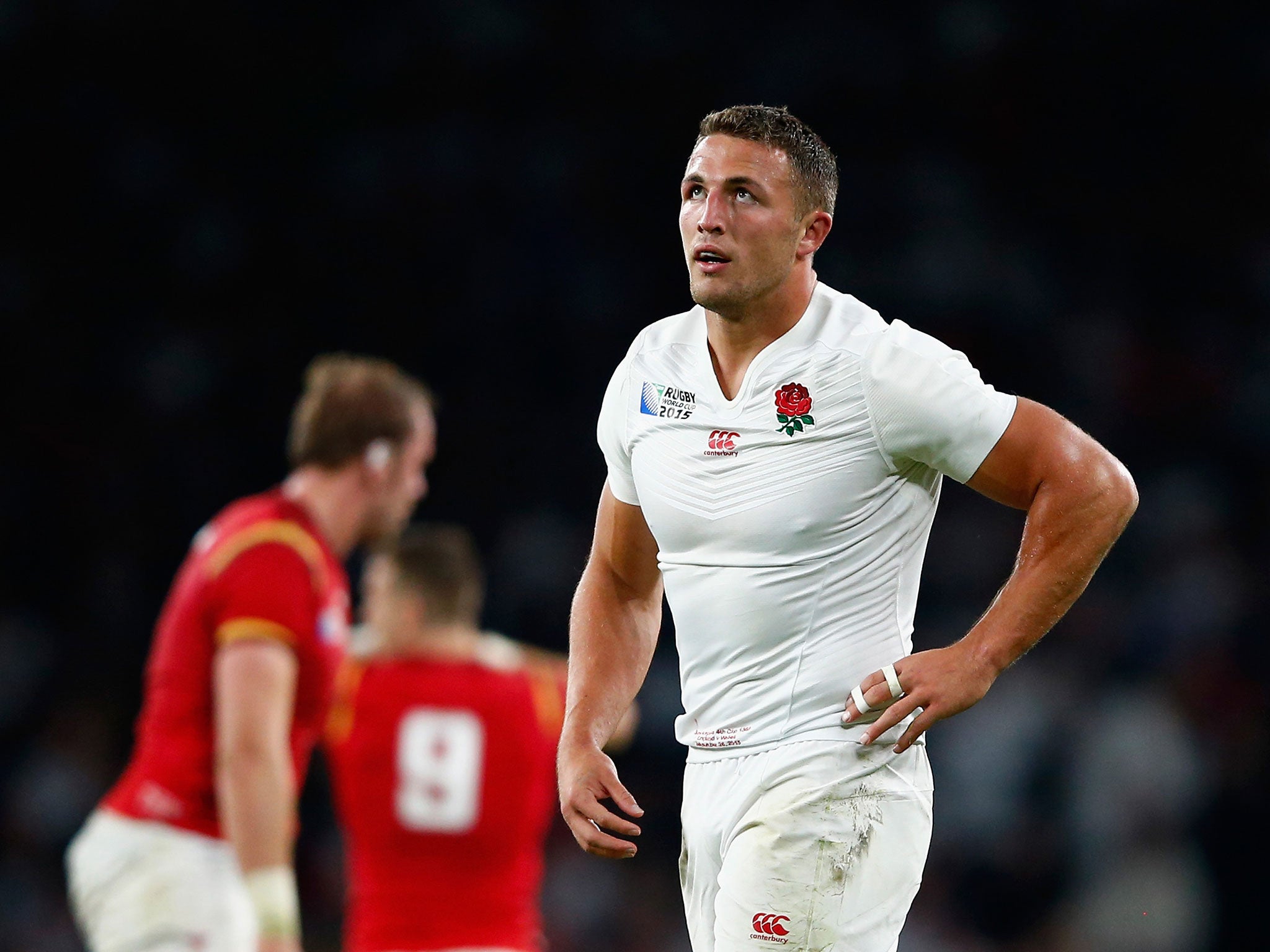 Sam Burgess during defeat to Wales