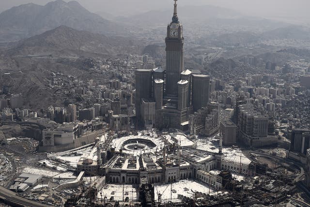 The Clock Tower and the Grand Mosque in the Saudi holy city of Mecca, September 25, 2015