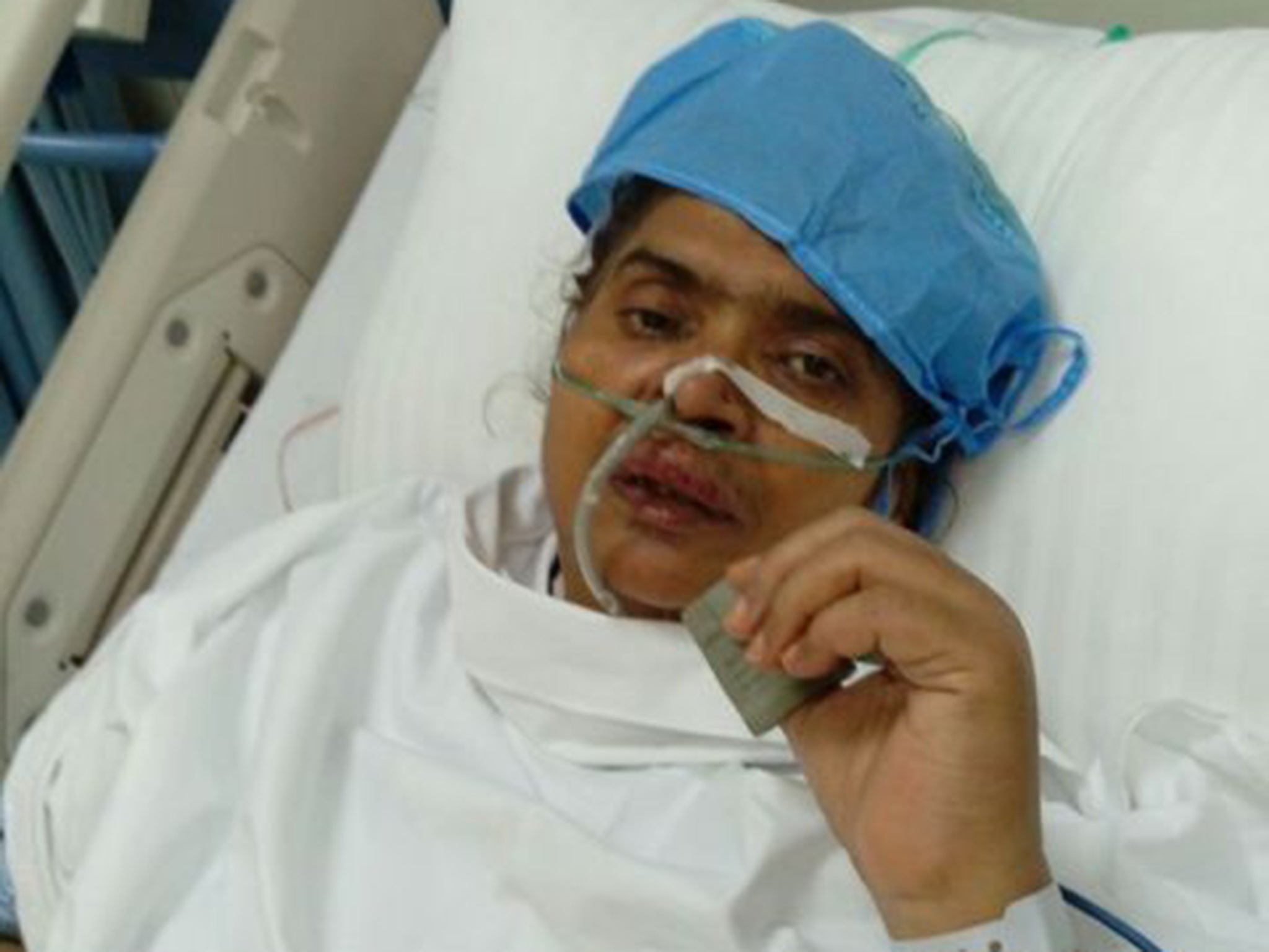 Mrs Bodi recovering in hospital in Mecca after being caught up in the Hajj tragedy last week
