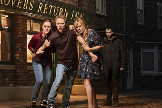 The promo for ‘Coronation Street Live’ took the Platts into the realm of fantasy as they tried to escape villain Callum Logan