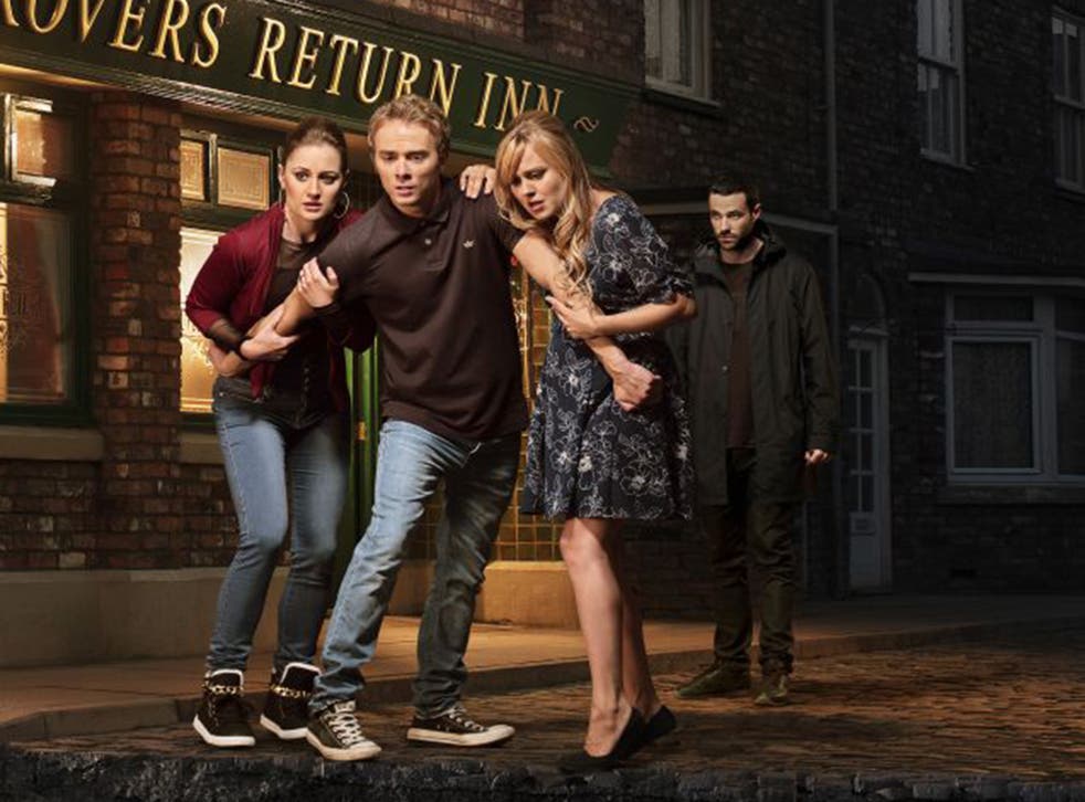 The promo for ‘Coronation Street Live’ took the Platts into the realm of fantasy as they tried to escape villain Callum Logan