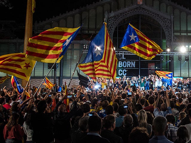 Catalan separatists celebrate after winning majority in regional elections