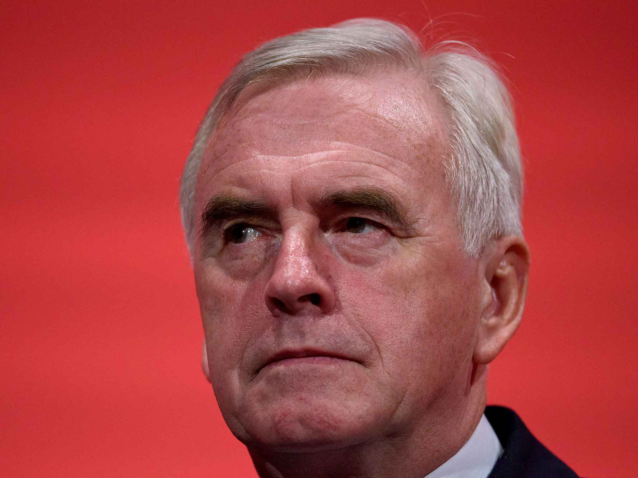 John McDonnell at the Labour party conference in Brighton earlier this year