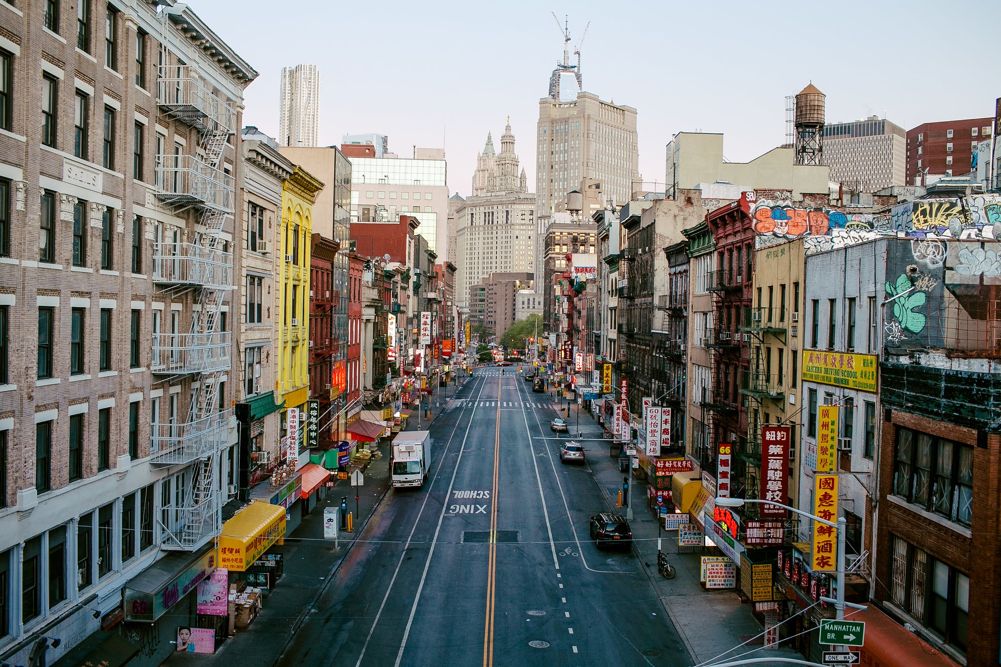 The empty streets of Chinatown, Manhattan.