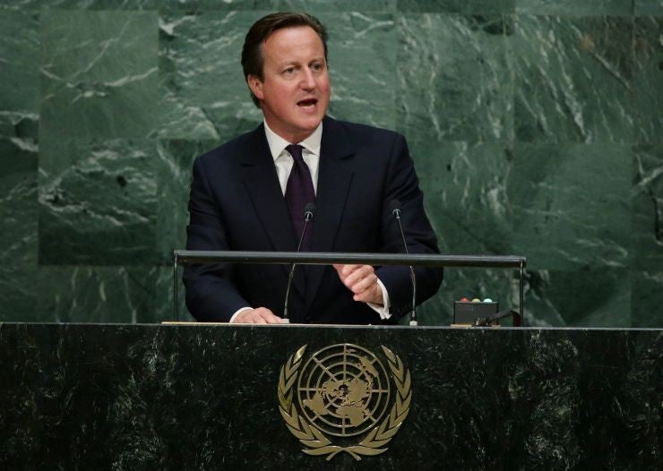 David Cameron addresses the United Nations Sustainable Development Summit on 27 September 2015