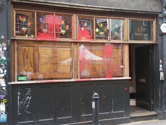 Protests took place outside the Cereal Killer cafe in Shoreditch