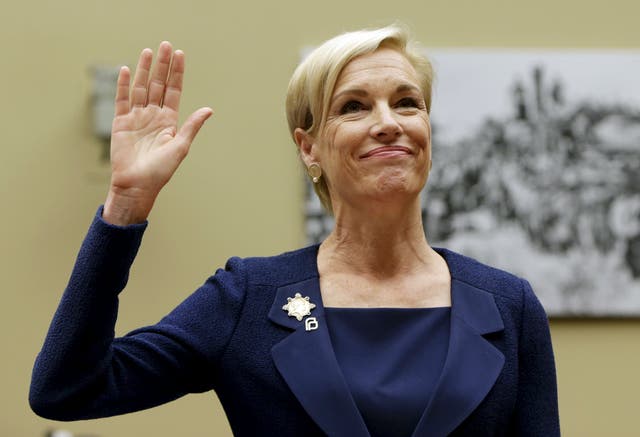 <p>Cecile Richards, pictured here swearing in as the head of Planned Parenthood, died on Monday, January 20, 2025 at the age of 67 </p>