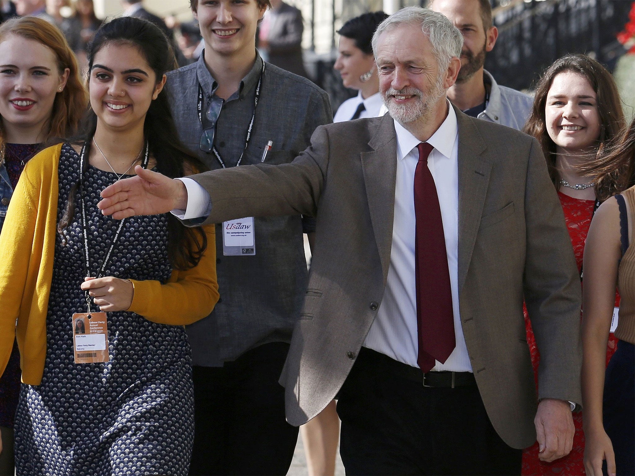 Corbyn arrives for his conference speech