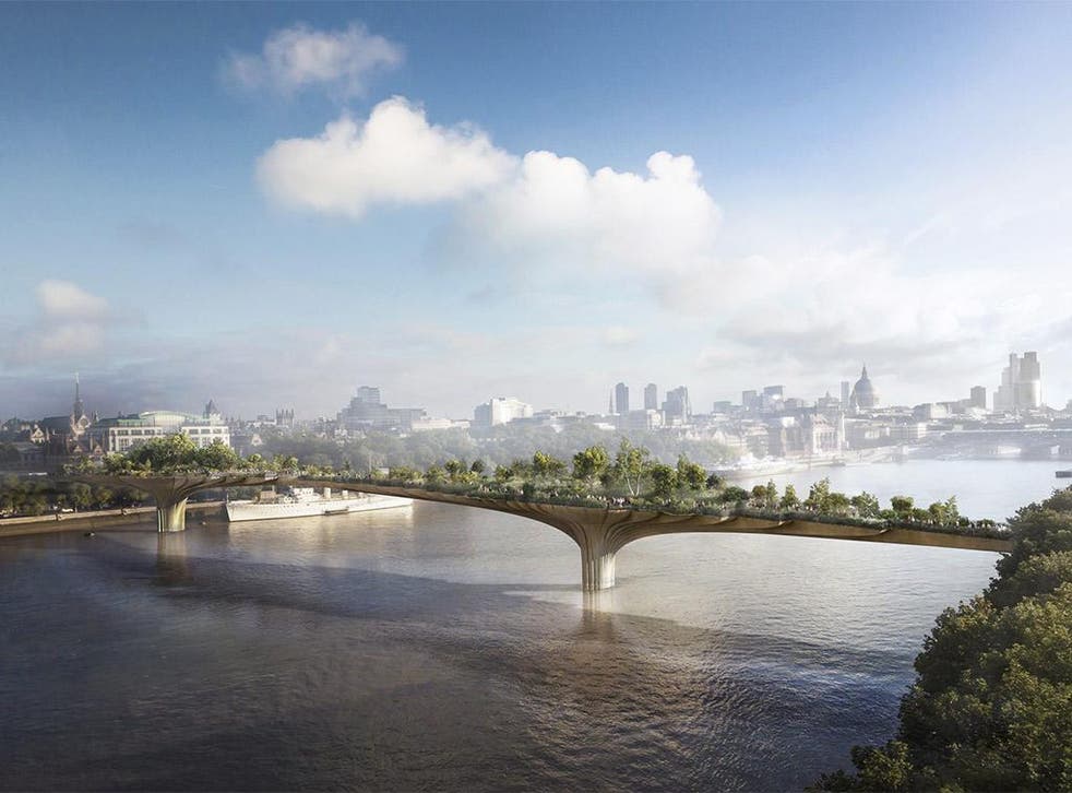 The pedestrian bridge will cross the Thames between Temple and the South Bank